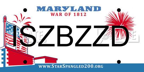 ISZBZZD Maryland License Plate