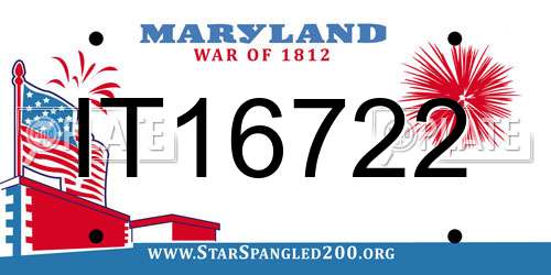 IT16722 Maryland License Plate