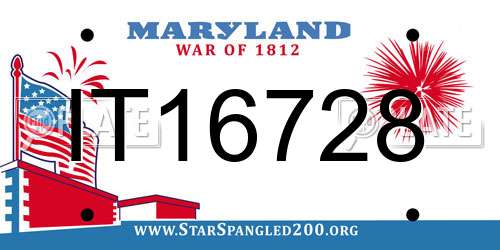 IT16728 Maryland License Plate