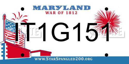 IT1G151 Maryland License Plate