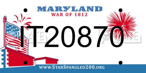 IT20870 Maryland License Plate