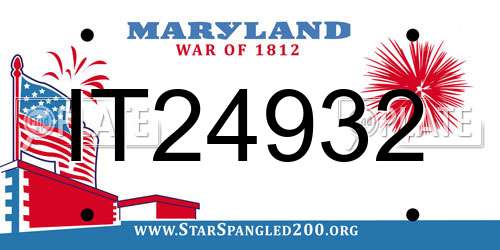 IT24932 Maryland License Plate