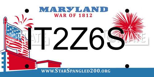 IT2Z6S Maryland License Plate