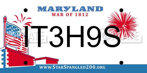 IT3H9S Maryland License Plate
