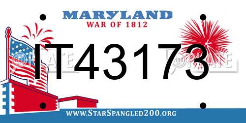IT43173 Maryland License Plate