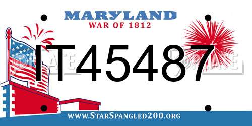 IT45487 Maryland License Plate
