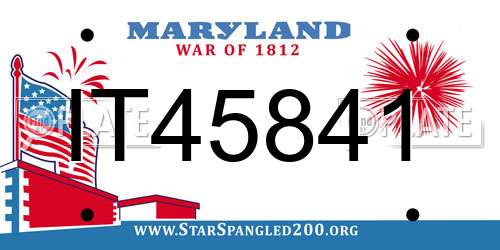 IT45841 Maryland License Plate