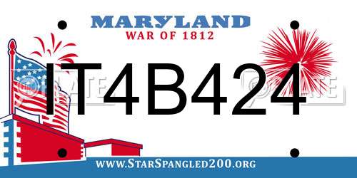 IT4B424 Maryland License Plate