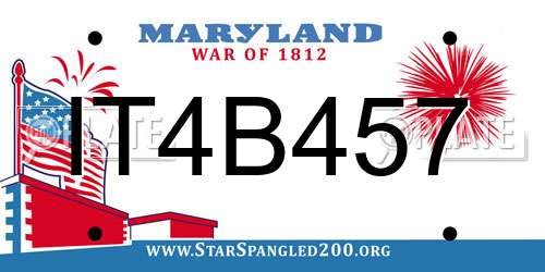 IT4B457 Maryland License Plate