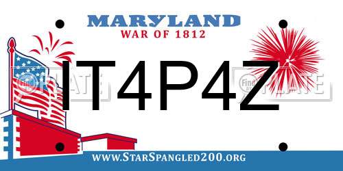 IT4P4Z Maryland License Plate