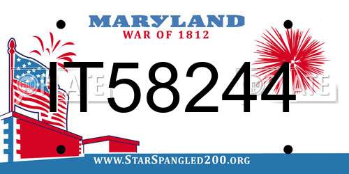 IT58244 Maryland License Plate