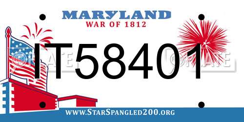 IT58401 Maryland License Plate