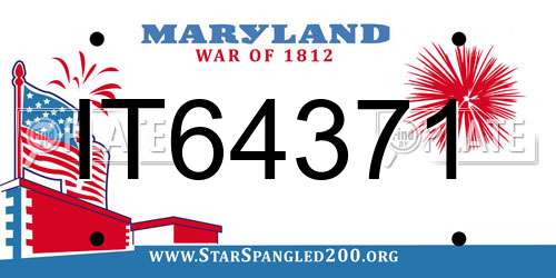 IT64371 Maryland License Plate