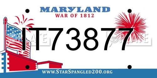 IT73877 Maryland License Plate