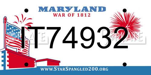 IT74932 Maryland License Plate