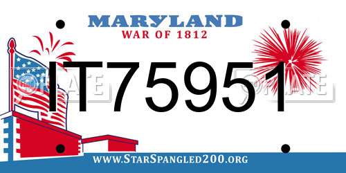 IT75951 Maryland License Plate