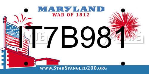 IT7B981 Maryland License Plate