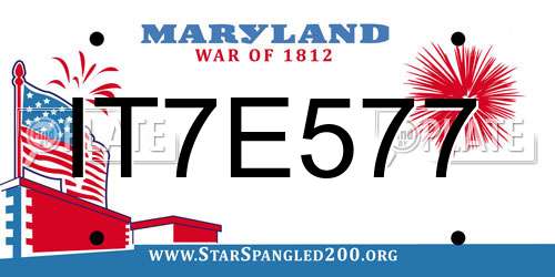 IT7E577 Maryland License Plate