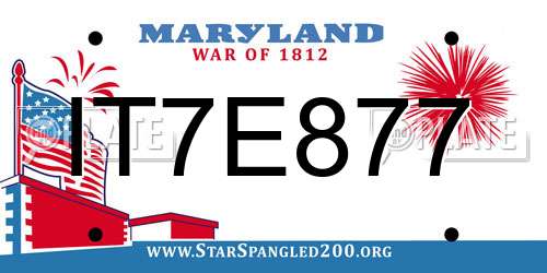 IT7E877 Maryland License Plate