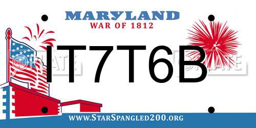 IT7T6B Maryland License Plate