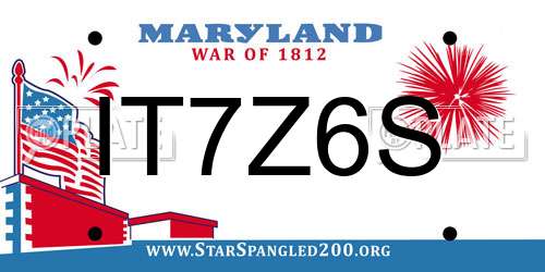 IT7Z6S Maryland License Plate