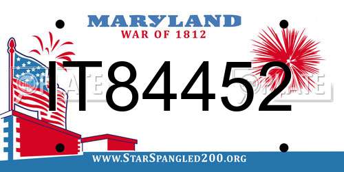 IT84452 Maryland License Plate