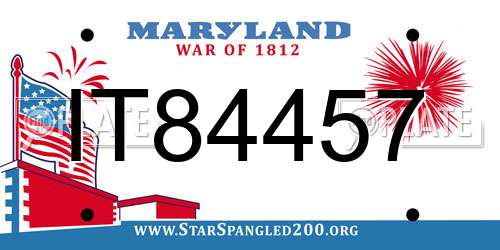 IT84457 Maryland License Plate