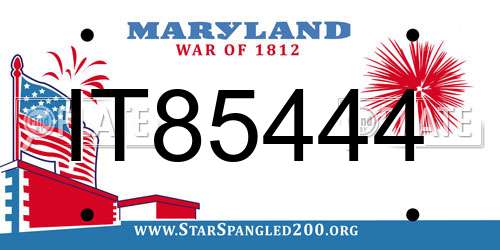 IT85444 Maryland License Plate