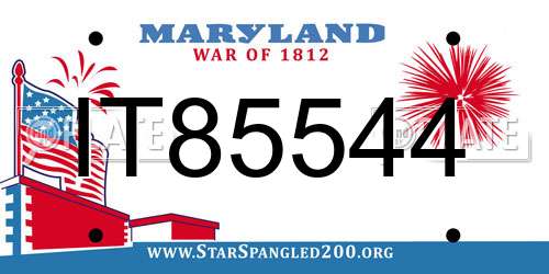 IT85544 Maryland License Plate