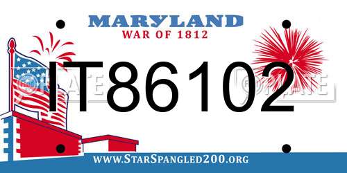 IT86102 Maryland License Plate