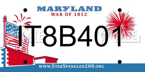 IT8B401 Maryland License Plate