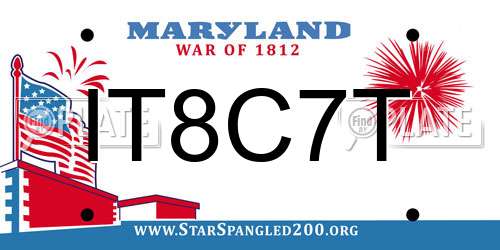 IT8C7T Maryland License Plate