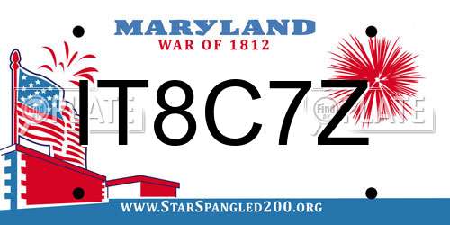 IT8C7Z Maryland License Plate