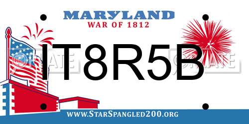 IT8R5B Maryland License Plate