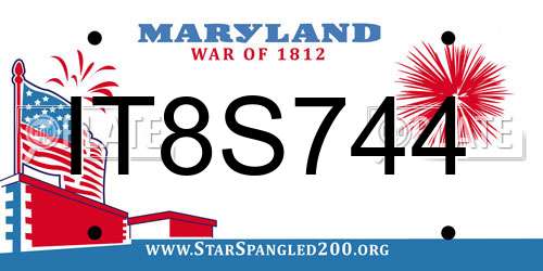 IT8S744 Maryland License Plate