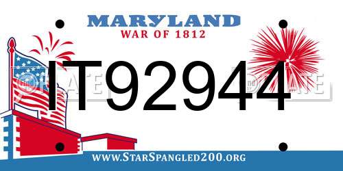 IT92944 Maryland License Plate