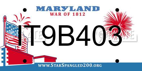 IT9B403 Maryland License Plate