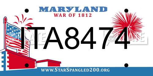 ITA8474 Maryland License Plate