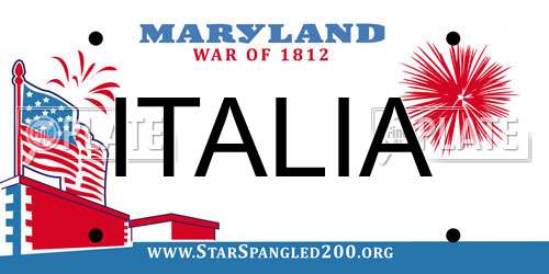 ITALIA Maryland License Plate