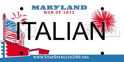 ITALIAN Maryland License Plate