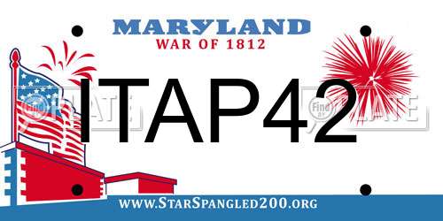 ITAP42 Maryland License Plate