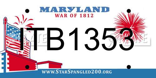 ITB1353 Maryland License Plate