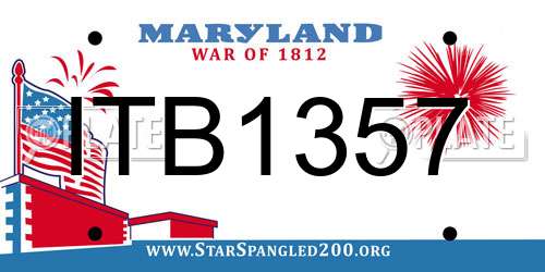 ITB1357 Maryland License Plate