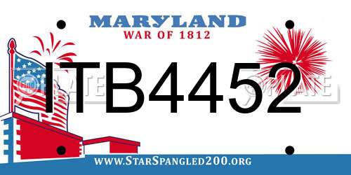 ITB4452 Maryland License Plate
