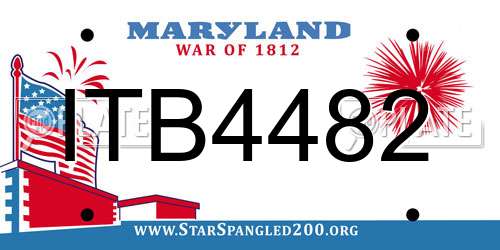 ITB4482 Maryland License Plate