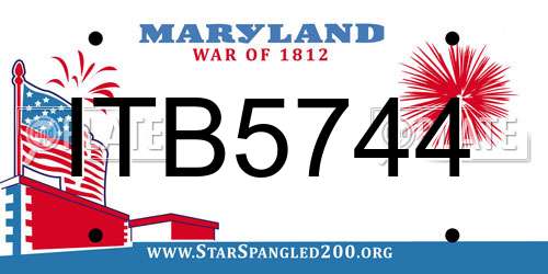 ITB5744 Maryland License Plate
