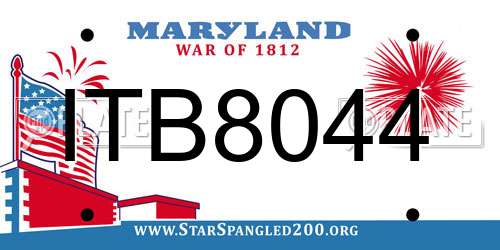 ITB8044 Maryland License Plate