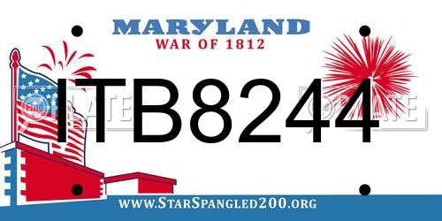 ITB8244 Maryland License Plate
