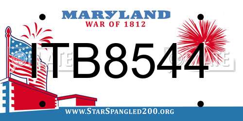 ITB8544 Maryland License Plate
