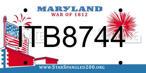 ITB8744 Maryland License Plate